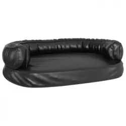 Cama Para Perros De Espuma Cuero Sintético Negro 88x65 Cm Vidaxl