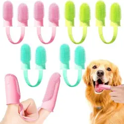FurryFusion Cepillo de dedos para perros y gatos, paquete de 3 - Azul