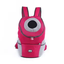 FurryFusion Mochila transportadora de viaje para gatos - rosa roja