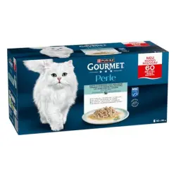 Gourmet Perle 60 x 85 g - Pack mixto - Delicados trozos del mar en salsa (4 variedades)