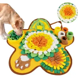 HausPets Alfombrilla olfativa con forma de estrella 60 cm, amarilla/blanca - 1 artículo