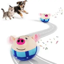 HausPets Peluche de cabeza de cerdo – Recargable y lavable - Azul