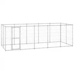 Perrera De Exterior | Jaula Para Perro | Parque Para Mascotas De Acero Galvanizado 12,1 M² Cfw783941