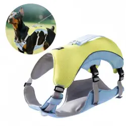 Pet Planet Arnés refrescante para perros de verano - Amarillo Azul M
