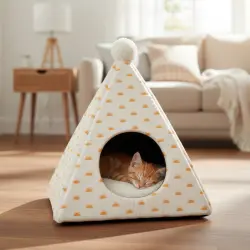 Leeby Cama Pirámide Sol para gatos 45 x 45 x 45 cm