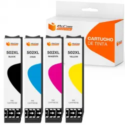 Pccom Essential Cartucho Tinta Compatible con Epson 502XL Negro/Cian/Magenta/Amarillo Pack 4