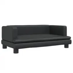 Cama Para Perros De Cuero Sintético Negra 80x45x30 Cm Vidaxl