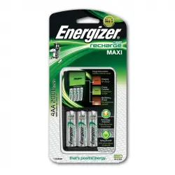 Energizer Maxi Charger Pack Cargador + 4 Pilas Recargables 200 mAh AA