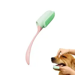 FurryFusion Juego de 4 cepillos de dientes para perros y gatos - Rosa