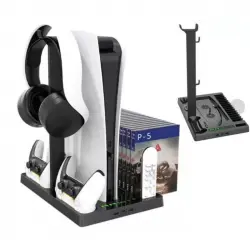 Klack Base de Refrigeración para PS5 con Soporte para Auriculares Cargador y Organizador
