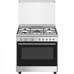 Smeg CX91GM Cocina de Gas 5 Fuegos + Horno Acero Inoxidable