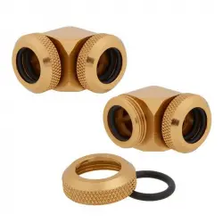 Corsair Hydro X Series XF Hardline 90° 12mm OD Pack de 2 Dorado