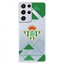Funda del Betis Escudo Fondo Transparente Licencia Oficial Real Betis Balompié para Samsung Galaxy S21 Ultra