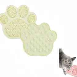 FurryFusion Alfombrilla de alimentación anti-deglución para perros y gatos - Amarillo claro