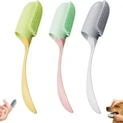 FurryFusion Cepillo de dedo para perros y gatos, paquete de 2 - AMARILLO