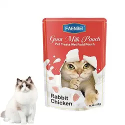 FurryFusion Comida húmeda para gatos con salmón y pollo, 4 x 85 g - Conejo
