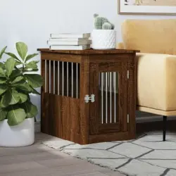 Jaula Para Perros Madera De Ingeniería Roble Marrón 45x62x59 Cm