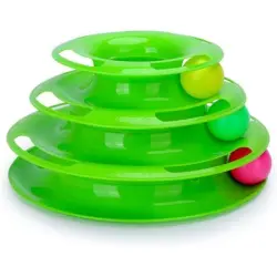 Pawffee Torre interactiva de 3 pelotas y 3 niveles para gatos, 25x12,5cm - 1 pieza