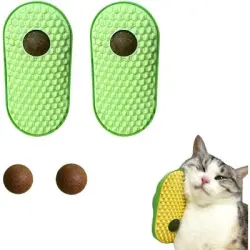 UAMLY Peine para pelo de gato, juguete de pelota con sabor a menta - 2 artículos