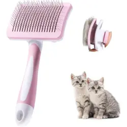 ZooVenture Cepillo quitapelos 2 en 1 para perros y gatos - Tamaño pequeño, rosa sakura