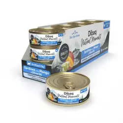 Dibaq Natural Moments Lata Sardinas con Mango para gatos esterilizados - Pack ahorro - 12 Latas x 70 g Dibaq
