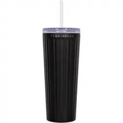 Flamingueo Vaso Térmico Negro Acero Inoxidable Bebidas Frías 24h Y Calientes 10h Capacidad 0.8l