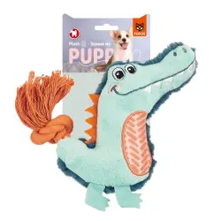 Fofos Peluche cocodrilo con sonido para perros - 15 cm x 9.5 cm x 3 cm