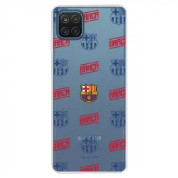 Funda Licencia Oficial FC Barcelona Escudo Patron Rojo/Azul Transparente para Samsung Galaxy A12