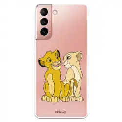 Funda Oficial de Disney Simba y Nala Silueta El Rey León para Samsung Galaxy S21