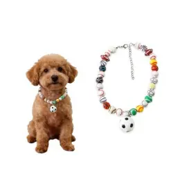 MCBOSON Collar de fútbol con temática del Mundial para gatos y perros - S