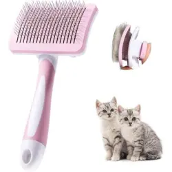 Pawffee Cepillo autolimpiante 1 clic para subpelo, masaje, perros y gatos - 1 pieza