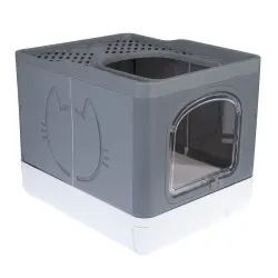 TIAKI Jax arenero de acceso superior para gatos - Gris oscuro