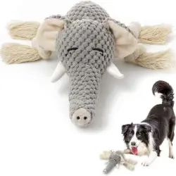 MCBOSON Peluche de elefante con sonido para cachorros y perros medianos - 1 artículo