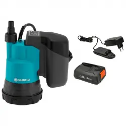 Gardena PowerSet Bomba Sumergible de Agua Limpia 2000l/h 2.0Bar con Batería 2000/2 18V 2.5Ah