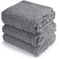 IntiMeg Manta de felpa para perros y gatos - Gris - Gris - Mediano: 76 x 104 cm