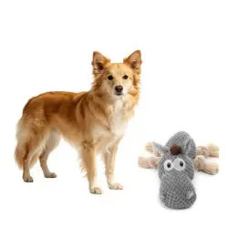 MCBOSON Peluche burro gris sonido chirriante - Tamaño pequeño/mediano - 1 artículo