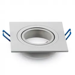V-Tac Soporte Cuadrado Empotrable para Bombillas GU10 91x91x25mm Blanco