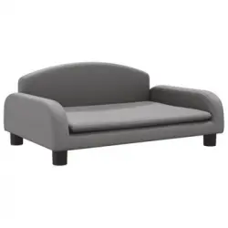 Cama Para Perros De Cuero Sintético Gris 70x45x30 Cm Vidaxl