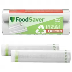 FoodSaver FSRE2802X-01 Pack de 2 Rollos para Envasar al Vacío 27.9cm x 3m