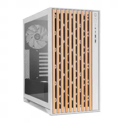 Nox Hummer ELEMENT Semi Torre ATX Cristal Templado USB-C Blanca y Madera