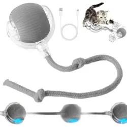 Pawffee Pelota interactiva recargable gatos, eléctrica automática, gris - 1 pieza