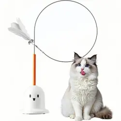 ZooVenture Caña de pescar señuelo para gatos - Blanco