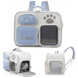 FurryFusion Mochila para perros y gatos - Azul