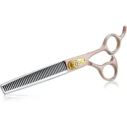 HausPets Tijeras de entresacar perros, 40 dientes, acero 440C, 7" oro rosa - Artículo 1