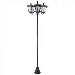 Outsunny Farol Solar De Jardín Con 3 Luces Led Impermeable Ip44 51,5x47x182,5 Cm