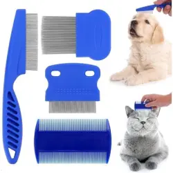 Pawffee 4 peines antipulgas desenredantes para perros y gatos, aseo - 1 pieza