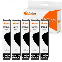 Pccom Essential Cartucho Tinta Compatible Epson T1811/t1801/18XL Negro Pack 5