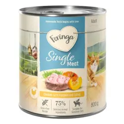 Feringa Single Meat Menu 6 x 800 g - Pollo con calabaza y menta para gatos