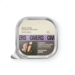 Givers Comida Húmeda Natural Para Cachorros con Pavo, Pollo y Vegetales, 1 x 150 gr