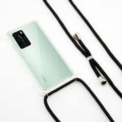 Ksix Funda Cordón Negro TPU Transparente para Huawei P40 Pro